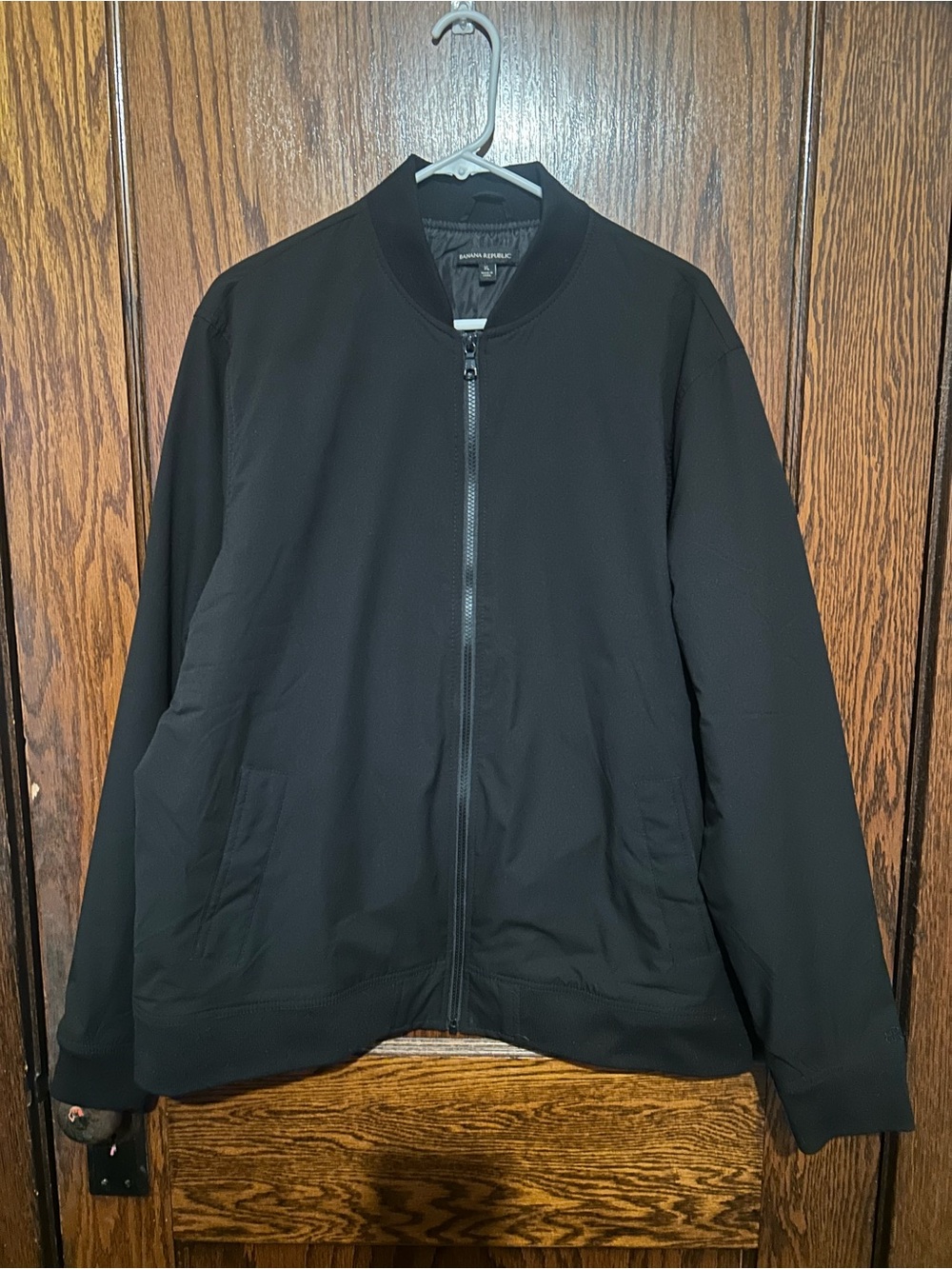 Mens Banana Republic softshell bomber jacket black XL